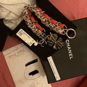 Chanel tweed toggle shamrock bracelet. Brand new. Box, receipt and tags